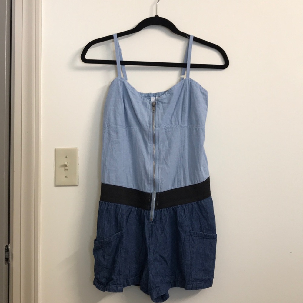 Two Tone Denim Romper